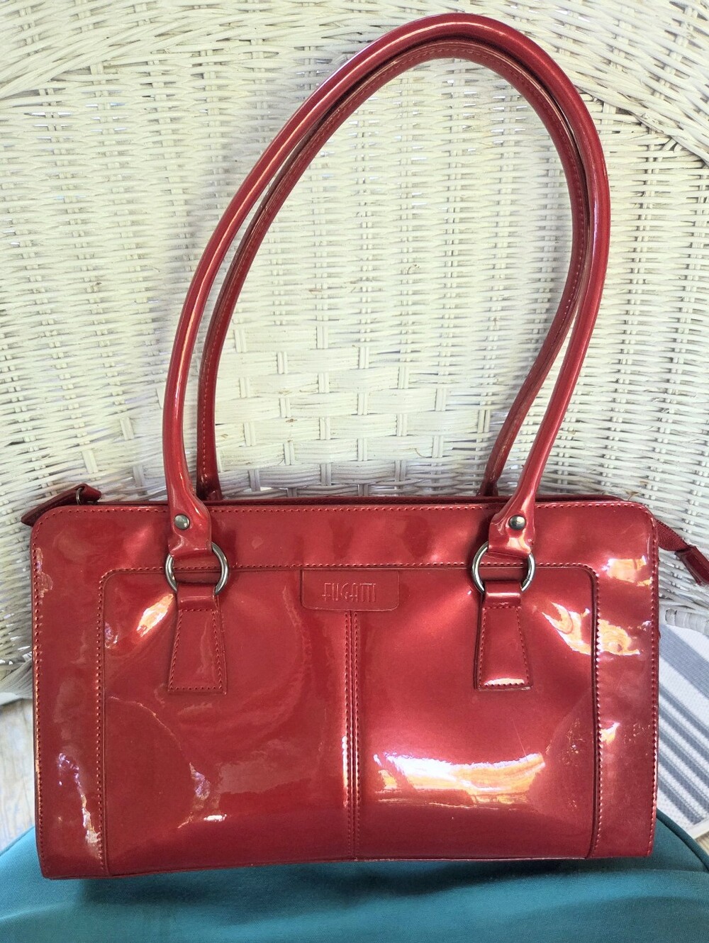 Fugatti Red Patent Leather Shoulder Bag